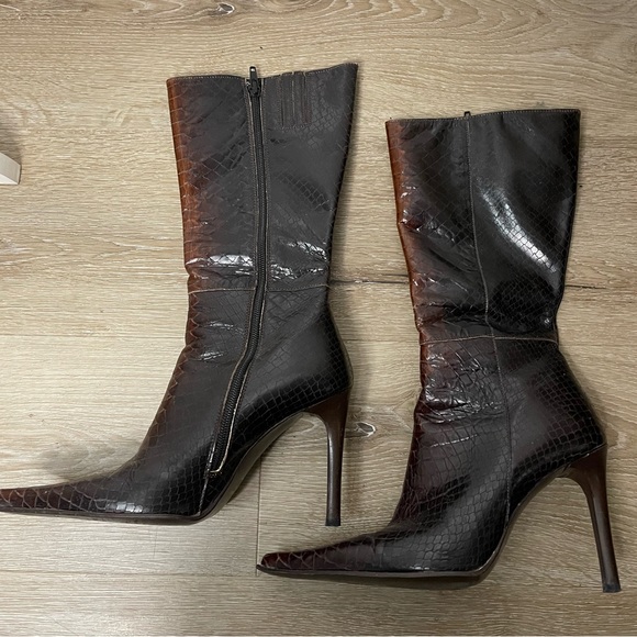 Renzo Formentini Brown Snakeskin Boots - Picture 2 of 13